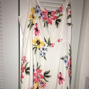 Old Navy white cami fit & flare floral dress